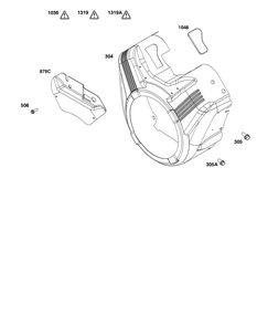 Blower Housing Group Diagram and Parts List for 386447-0189-B5 200000 - 399999 Briggs and Stratton Engine